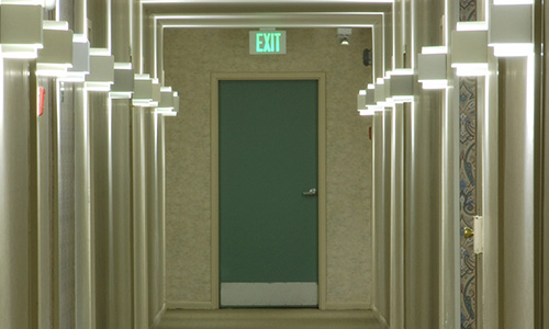 exit sign in apartment