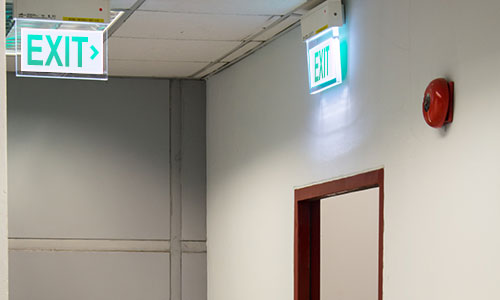 exit sign in school