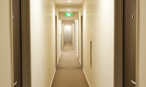 exit sign in apartment