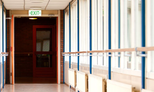 exit sign in school