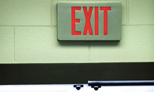 exit sign in school