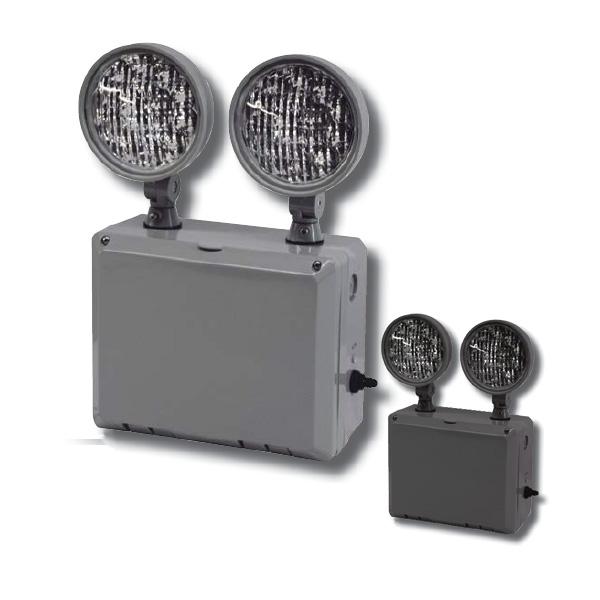 Thermoplastic ALL LED Two Head Emergency Light - 90 Minute Battery (2  Fixtures)